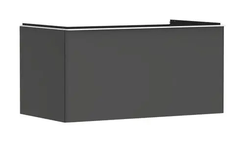 Waschtischunterschrank in mattem Diamantgrau, mit einem Schubkasten, geeignet für Konsolen-Aufsatzwaschtische. Hergestellt von Hansgrohe, schlichtes Design.
